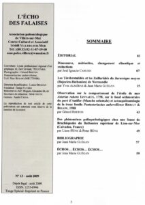 L'&Eacute;cho des Falaises Année : 2009