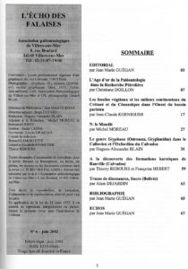 L'&Eacute;cho des Falaises Année : 2002